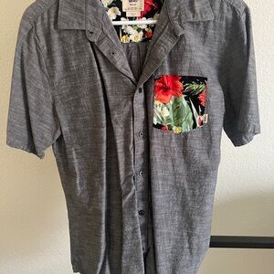 Vans Gray Floral Pocket Men's Shirt